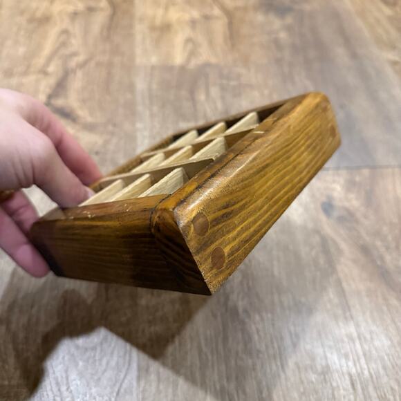 Vintage Wooden Miniature Display Case Thimble / Trinket Shelf Shadow Box 7”x6" - Picture 2 of 6